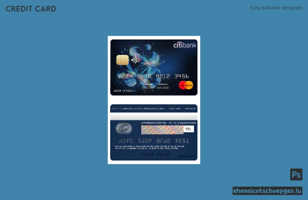 Beispielvorschau für eine Mastercard der Citi Bank in der Elfenbeinküste